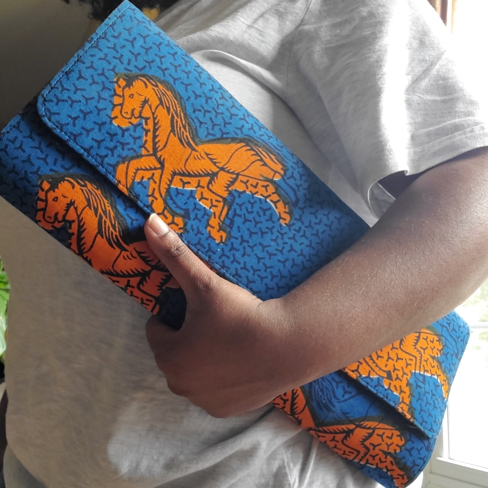 African print clutch